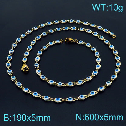 Wholesale Vintage Style British Style Eye Stainless Steel Jewelry Set