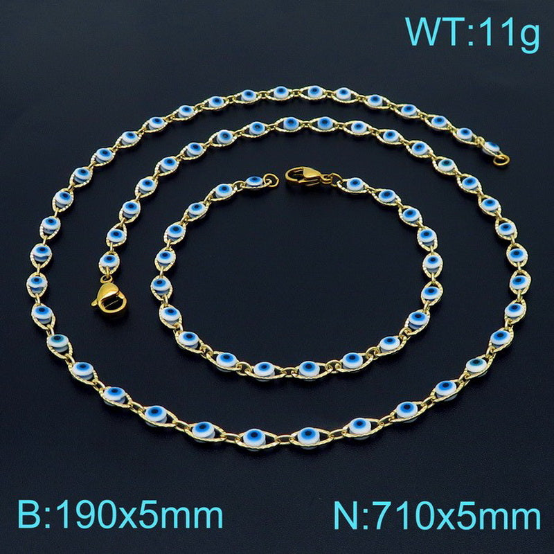 Wholesale Vintage Style British Style Eye Stainless Steel Jewelry Set