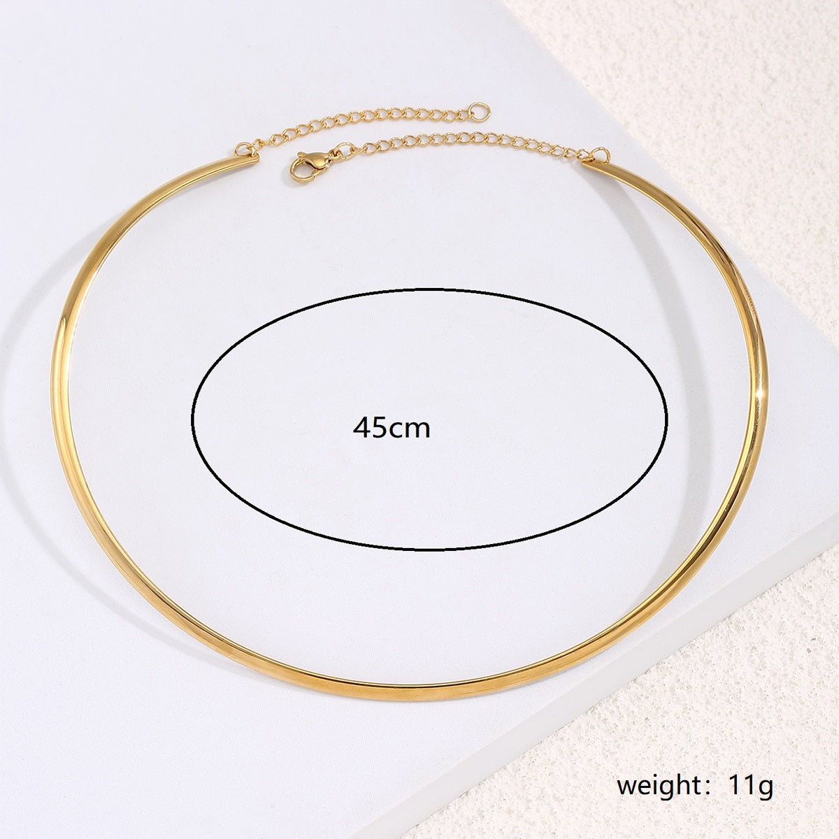 Fashion Creative Simple Ornament Stainless Steel 18k Gold Necklace