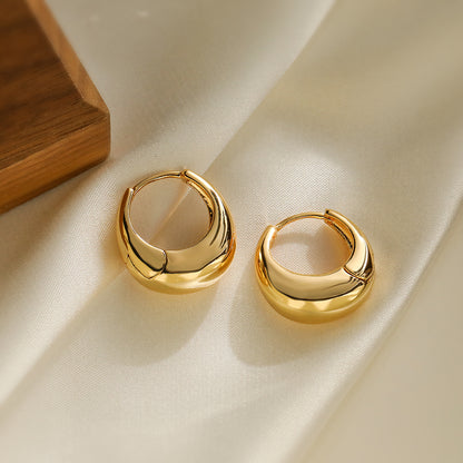 1 Pair Simple Style Commute Square Solid Color Plating Copper 18k Gold Plated Earrings