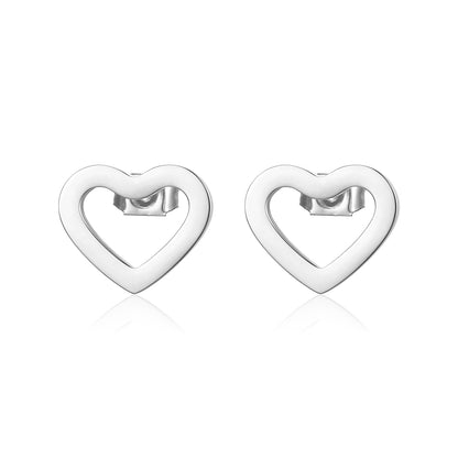 Wholesale Simple Style Heart Shape Stainless Steel Titanium Steel Plating Inlay Zircon Jewelry Set