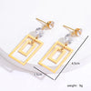 1 Piece Fashion Square Plating Inlaid Zircon 201 Stainless Steel 18K Gold Plated Dangling Earrings