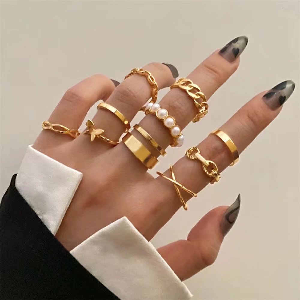 Simple Style Solid Color Butterfly Alloy Plating Women's Rings
