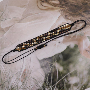 Ig Style Hip-hop Vintage Style Leopard Glass Handmade Women's Bracelets