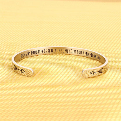 Casual Classic Style Letter Stainless Steel Polishing Bangle