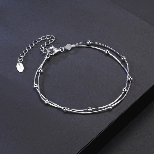 Simple Style Geometric Sterling Silver Plating White Gold Plated Bracelets