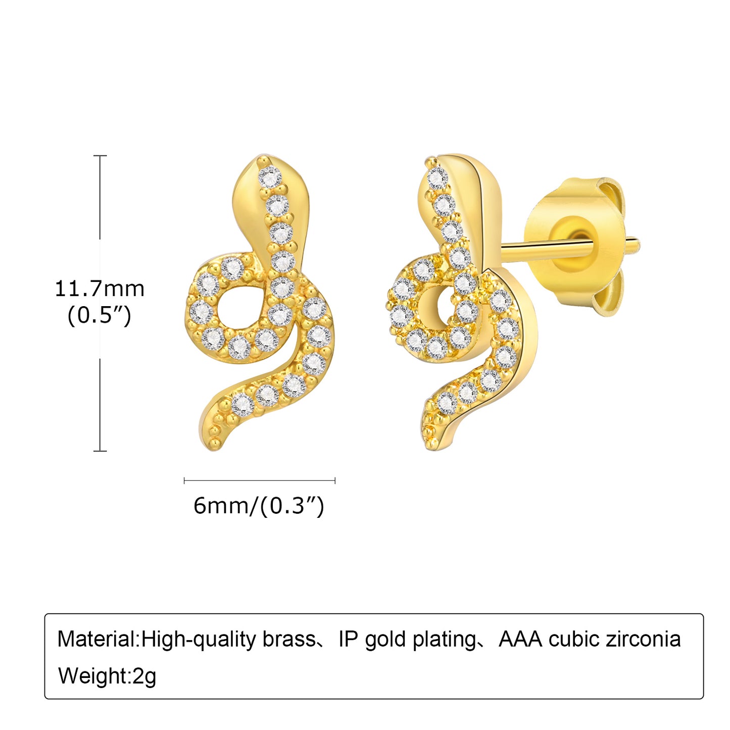 1 Pair Simple Style Animal Star Heart Shape Plating Inlay Stainless Steel Diamond Gold Plated Ear Studs