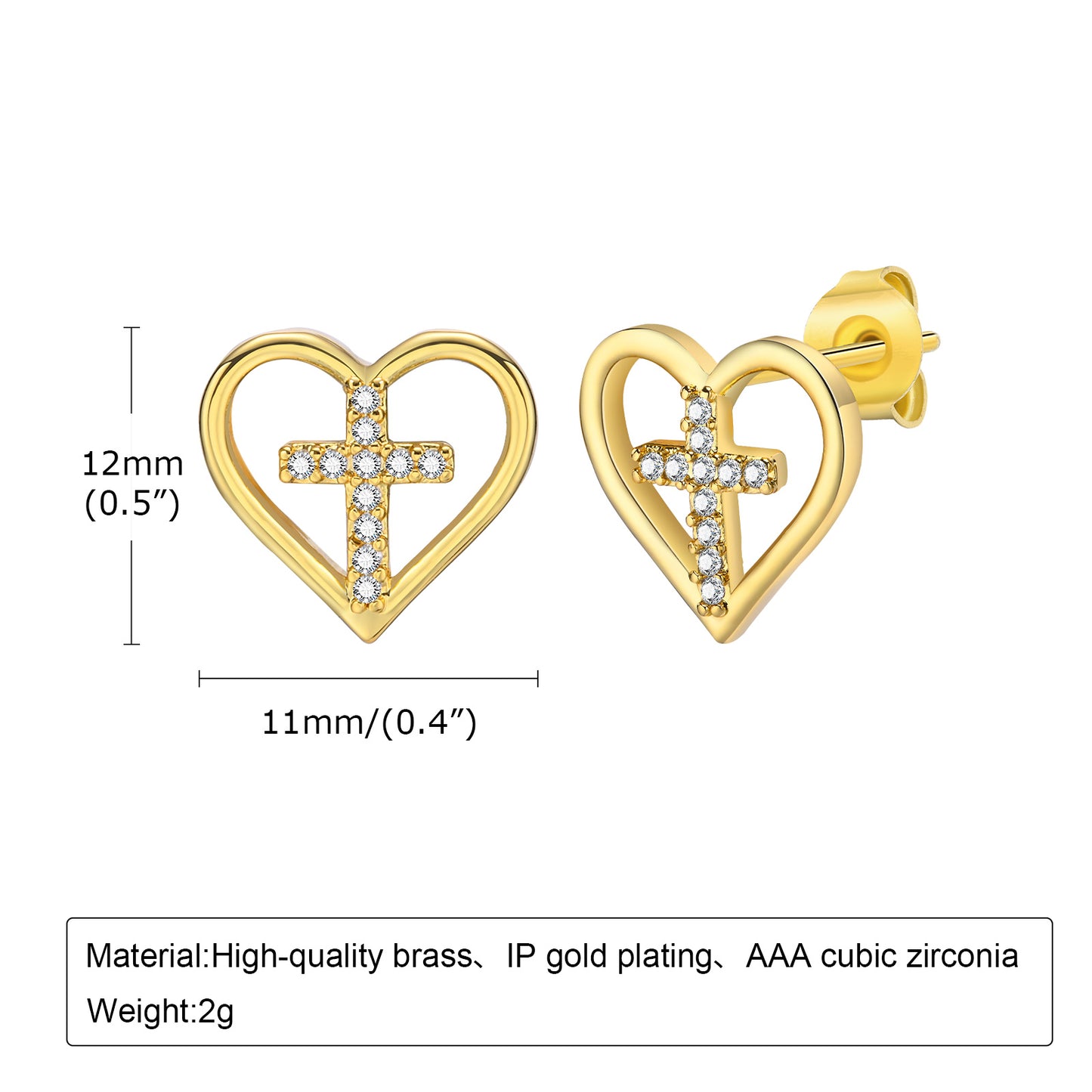 1 Pair Simple Style Animal Star Heart Shape Plating Inlay Stainless Steel Diamond Gold Plated Ear Studs