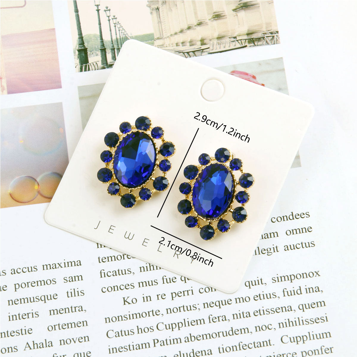 1 Pair Luxurious Shiny Oval Plating Inlay Stainless Steel Alloy Crystal Rhinestones Ear Studs