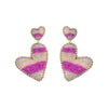 1 Pair Sweet Geometric Heart Shape Plastic Drop Earrings