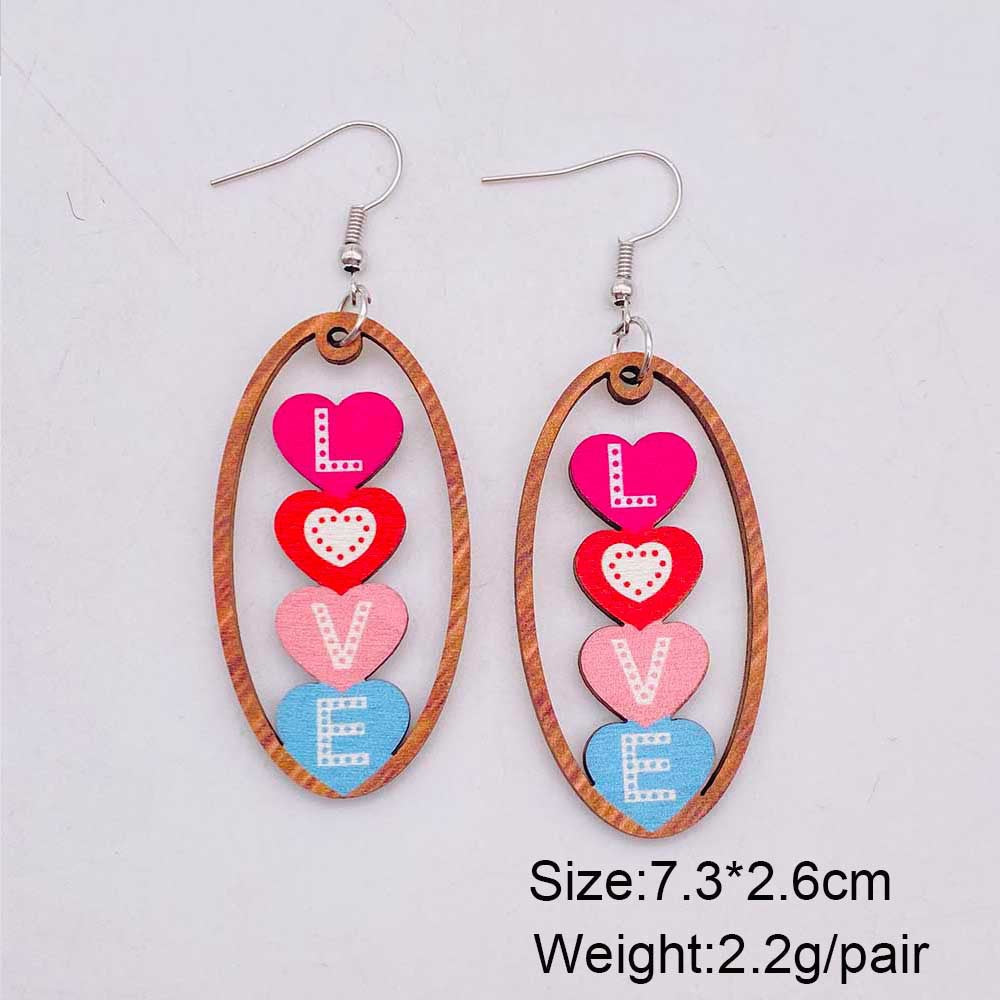 1 Pair Sweet Paw Print Heart Shape Wood Ear Hook