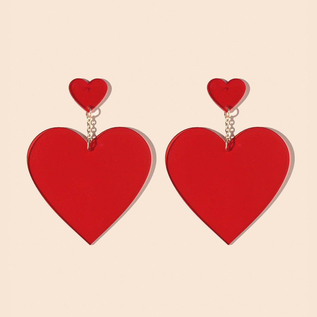 1 Pair Sweet Heart Shape Enamel Arylic Earrings