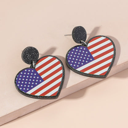 1 Pair Sweet Heart Shape Enamel Arylic Earrings