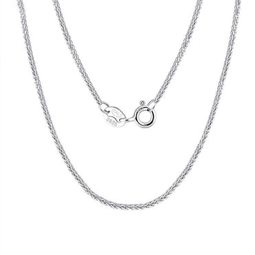 Simple Style Solid Color Sterling Silver Plating White Gold Plated Necklace