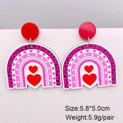 1 Pair Elegant Streetwear Geometric Letter Wood Earrings