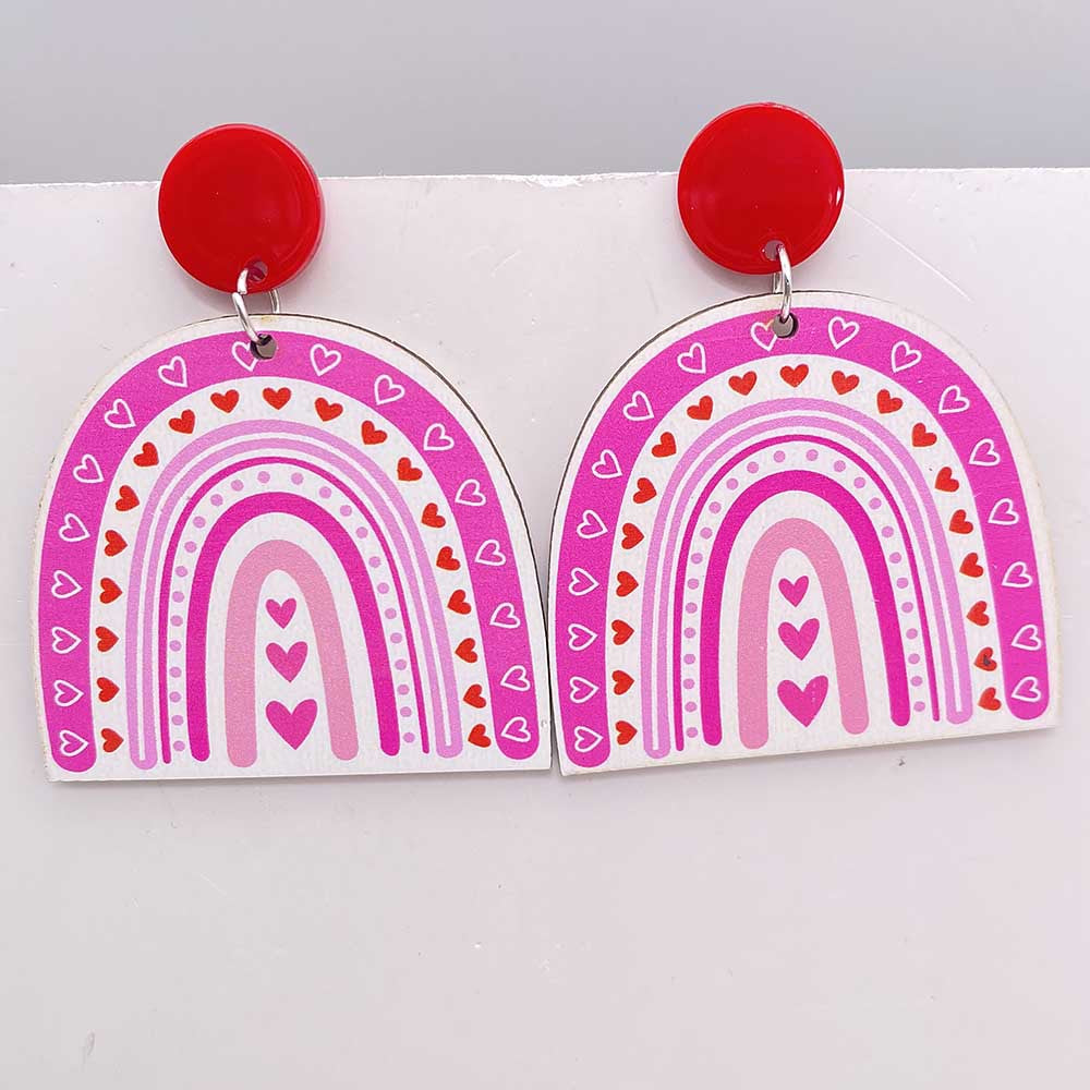 1 Pair Elegant Streetwear Geometric Letter Wood Earrings