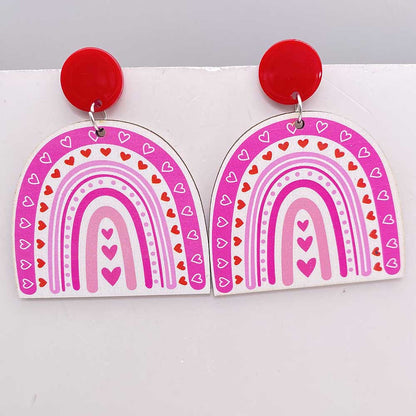 1 Pair Elegant Streetwear Geometric Letter Wood Earrings