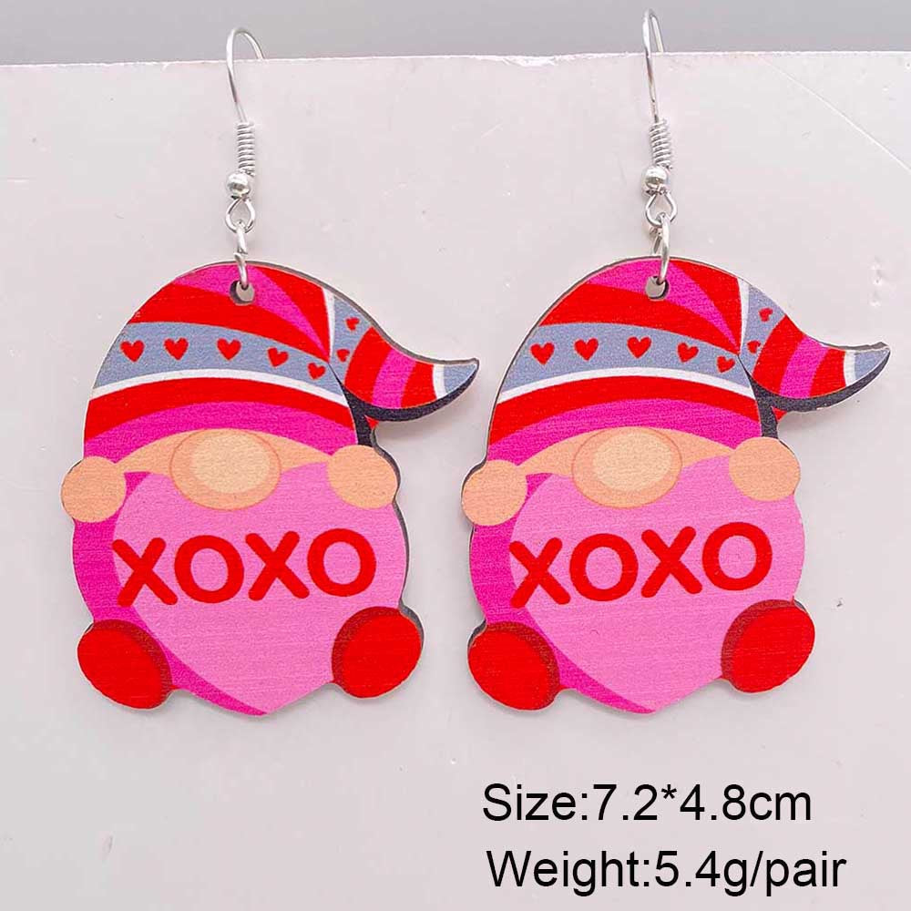 1 Pair Elegant Streetwear Geometric Letter Wood Earrings