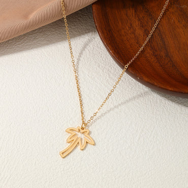 Ig Style Sweet Simple Style Coconut Tree Alloy Hollow Out Women's Pendant Necklace