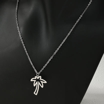 Ig Style Sweet Simple Style Coconut Tree Alloy Hollow Out Women's Pendant Necklace