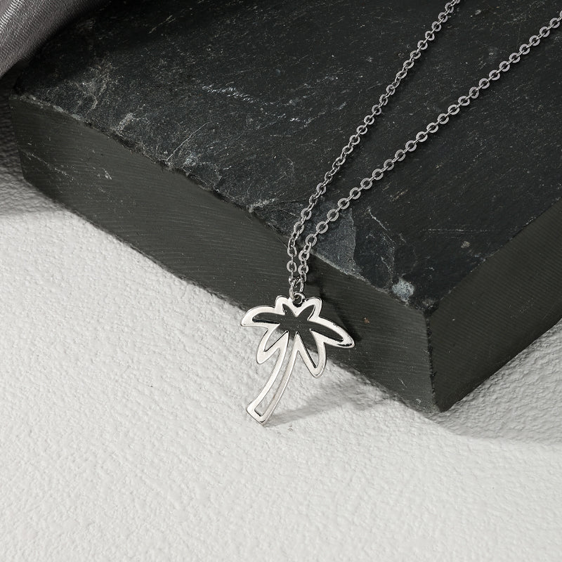 Ig Style Sweet Simple Style Coconut Tree Alloy Hollow Out Women's Pendant Necklace