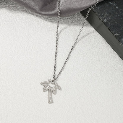 Ig Style Sweet Simple Style Coconut Tree Alloy Hollow Out Women's Pendant Necklace