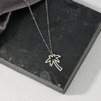 Ig Style Sweet Simple Style Coconut Tree Alloy Hollow Out Women's Pendant Necklace