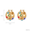 1 Piece Simple Style Solid Color Plating Inlay Stainless Steel Zircon Gold Plated Earrings