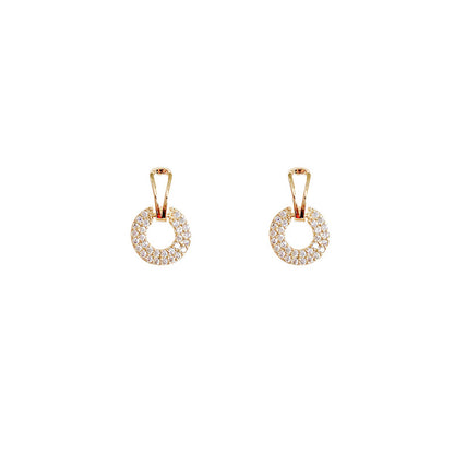 Wholesale Jewelry 1 Pair Simple Style Geometric Metal Zircon Earrings