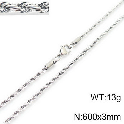 Hip-Hop Geometric Stainless Steel Plating Unisex Necklace