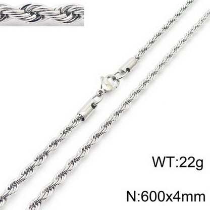 Hip-Hop Geometric Stainless Steel Plating Unisex Necklace