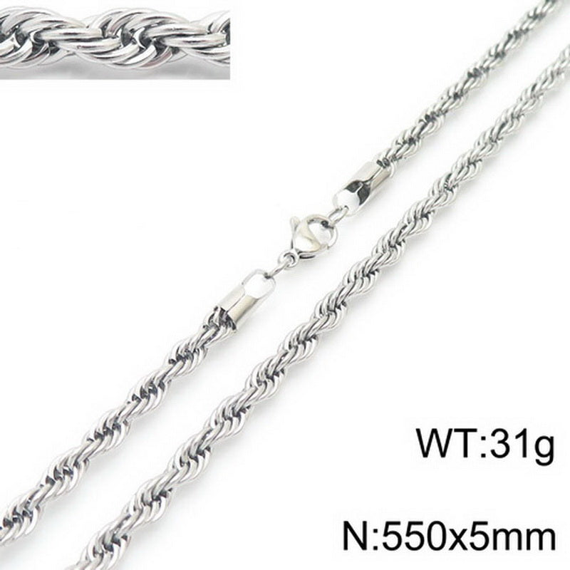 Hip-Hop Geometric Stainless Steel Plating Unisex Necklace