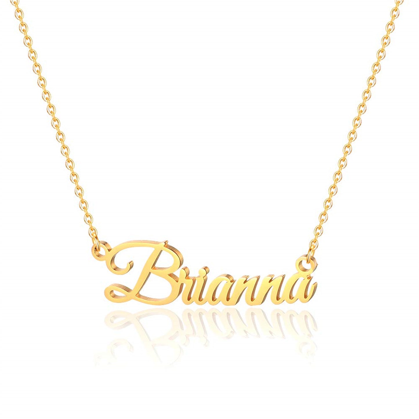 Simple Style Letter Stainless Steel Copper Plating 14k Gold Plated Pendant Necklace