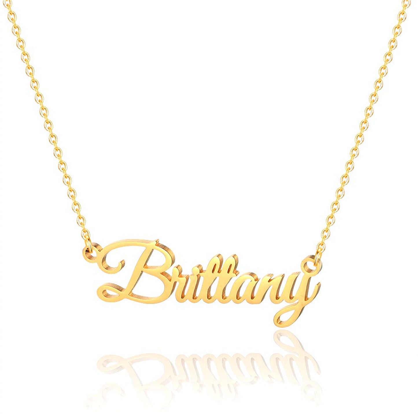 Simple Style Letter Stainless Steel Copper Plating 14k Gold Plated Pendant Necklace