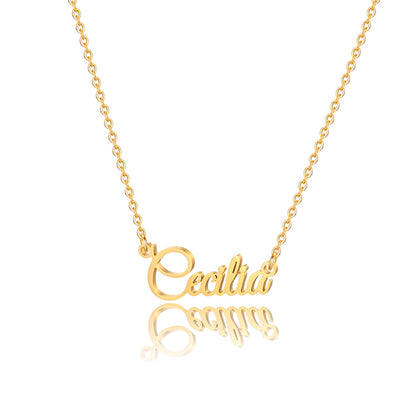 Simple Style Letter Stainless Steel Copper Plating 14k Gold Plated Pendant Necklace