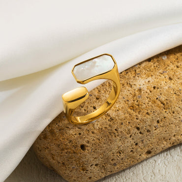 Simple Style Solid Color Stainless Steel Plating 18k Gold Plated Adjustable Ring Open Rings