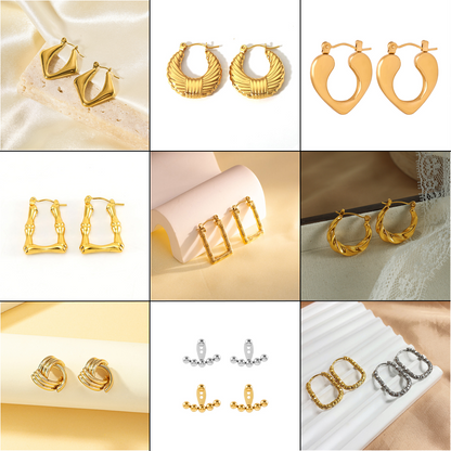 1 Pair Simple Style Geometric Plating Stainless Steel 18k Gold Plated Earrings