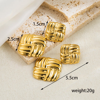 1 Pair Casual Basic Geometric Plating Stainless Steel 14k Gold Plated Ear Studs