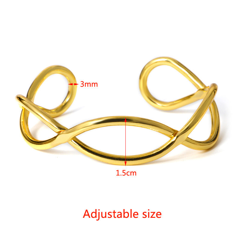 Simple Style Geometric Copper Plating Bangle