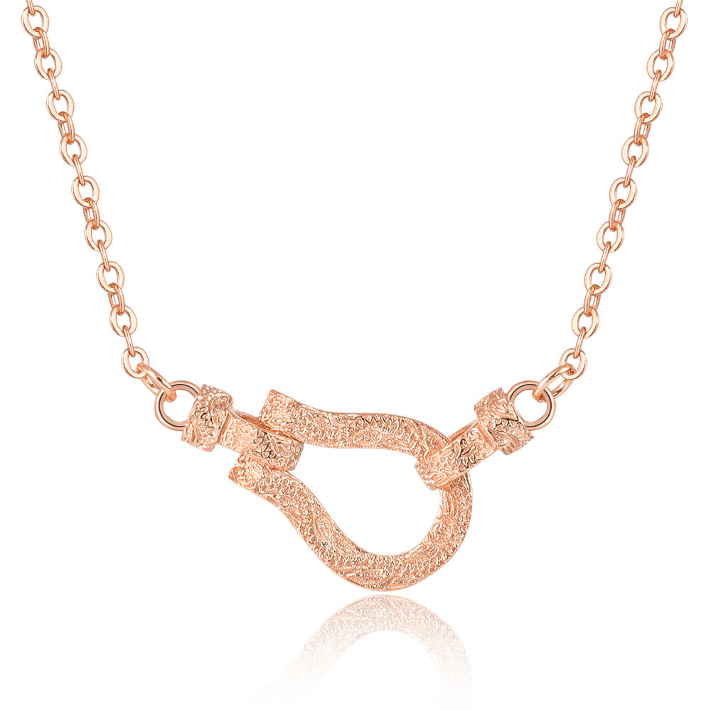 Simple Style Horseshoe Copper Plating Pendant Necklace