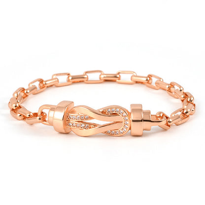 Simple Style Geometric Copper Plating Inlay Rhinestones Bracelets