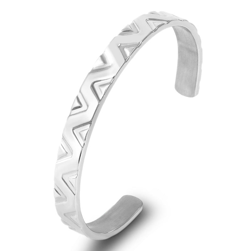 Simple Style C Shape Stainless Steel Plating Bangle