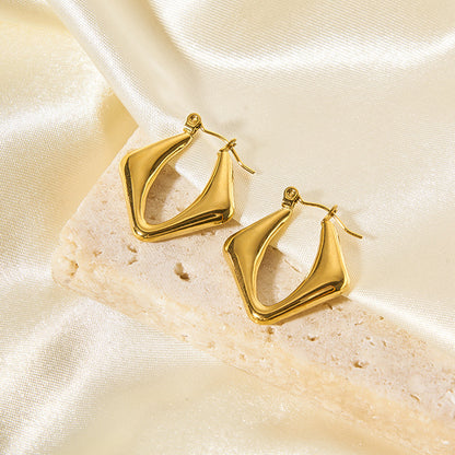 1 Pair Simple Style Geometric Plating Stainless Steel 18k Gold Plated Earrings