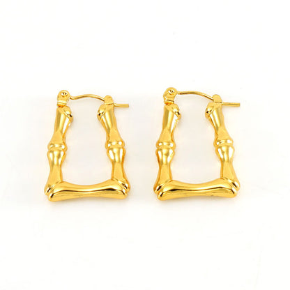 1 Pair Simple Style Geometric Plating Stainless Steel 18k Gold Plated Earrings