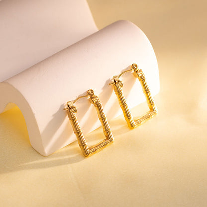 1 Pair Simple Style Geometric Plating Stainless Steel 18k Gold Plated Earrings