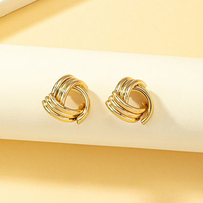 1 Pair Simple Style Geometric Plating Stainless Steel 18k Gold Plated Earrings