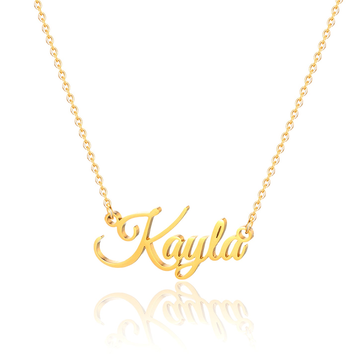 Simple Style Letter Stainless Steel Copper Plating 14k Gold Plated Pendant Necklace