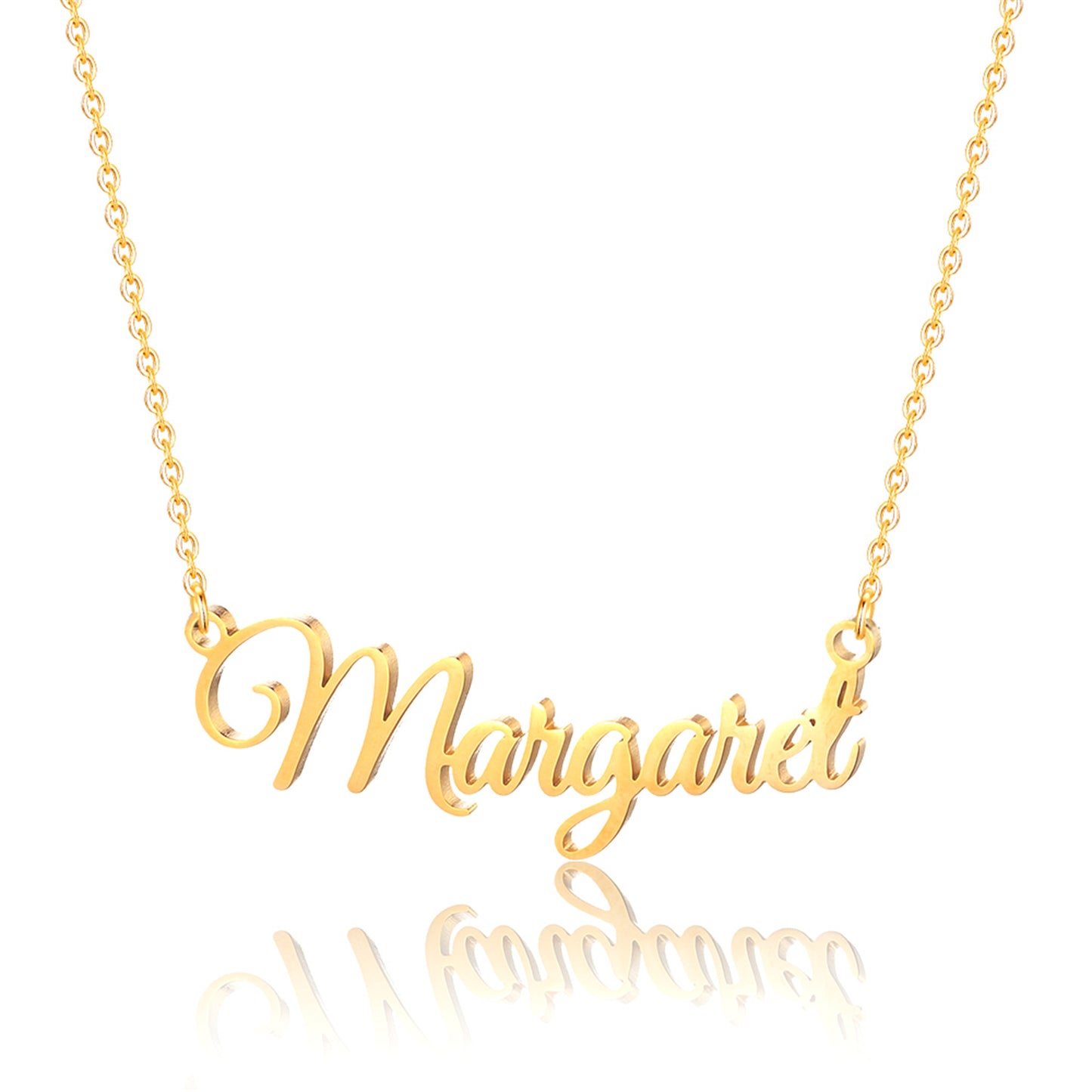 Simple Style Letter Stainless Steel Copper Plating 14k Gold Plated Pendant Necklace