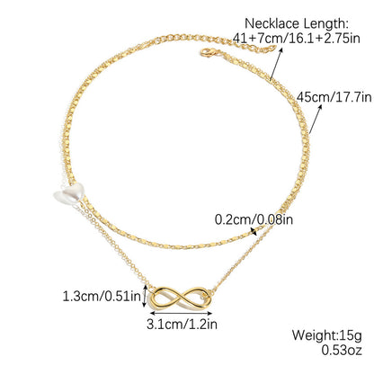 Romantic Simple Style Infinity Heart Shape Butterfly Alloy Plating Women's Necklace