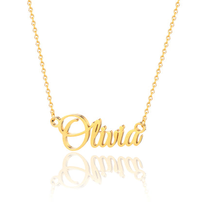 Simple Style Letter Stainless Steel Copper Plating 14k Gold Plated Pendant Necklace